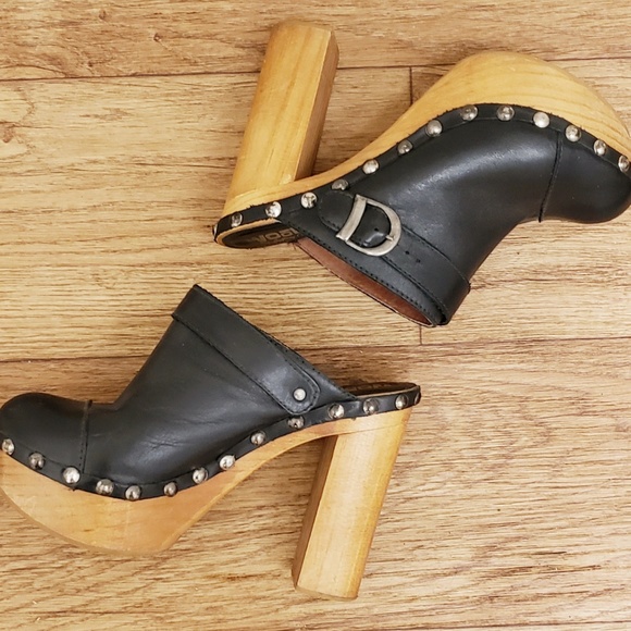 SOLD! {Jeffrey Campbell} Woodies Leather Clogs - Picture 2 of 8